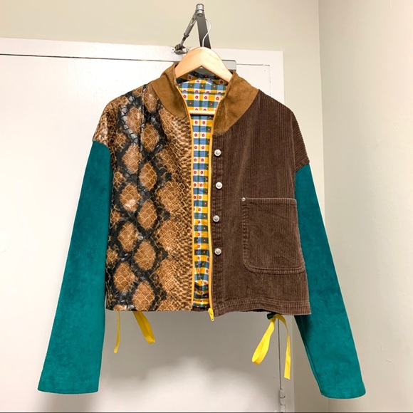 Handmade Patchwork Vintage Fabrics Bomber Jacket - Picture 2 of 4